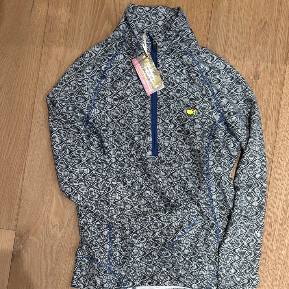 Masters Golf - NWT Gray Patterned Quarter-Zip Pullover size small